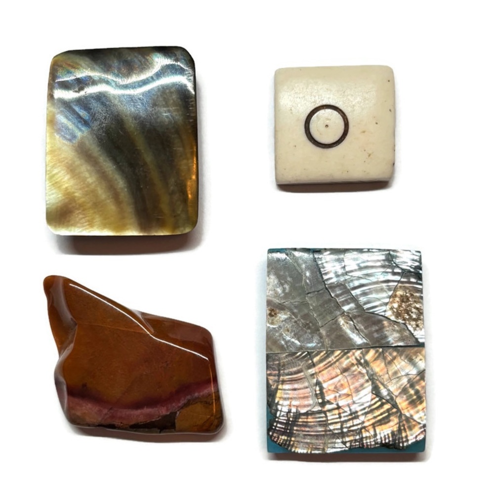 As Low As $2 Vintage Shell Bone and Carnelian Components (4)